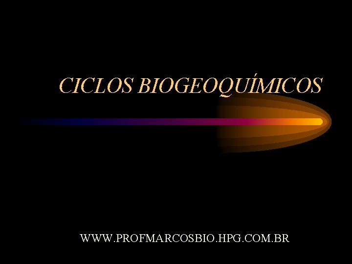 CICLOS BIOGEOQUÍMICOS WWW. PROFMARCOSBIO. HPG. COM. BR 