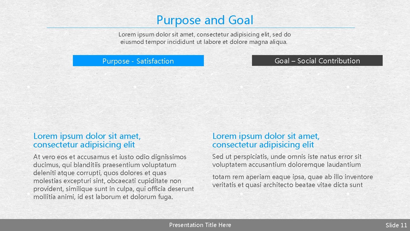 Purpose and Goal Lorem ipsum dolor sit amet, consectetur adipisicing elit, sed do eiusmod