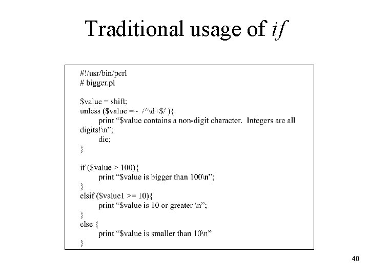 Traditional usage of if 40 