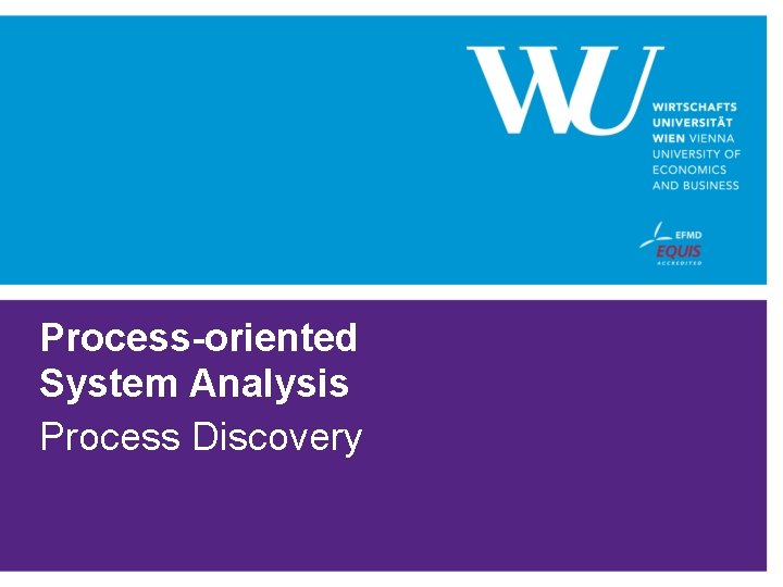 Process-oriented System Analysis Process Discovery 