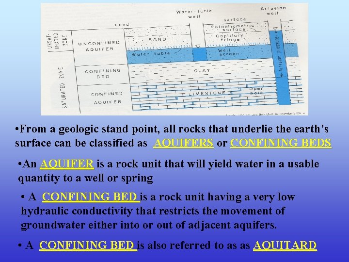  • From a geologic stand point, all rocks that underlie the earth’s surface