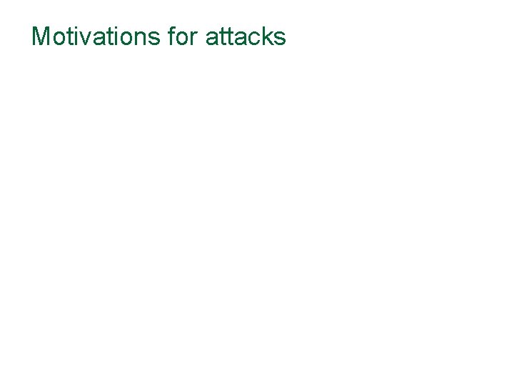 Motivations for attacks 