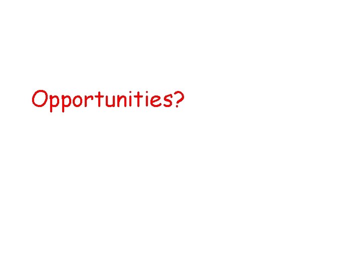 Opportunities? 