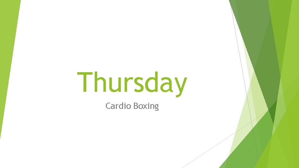 Thursday Cardio Boxing 