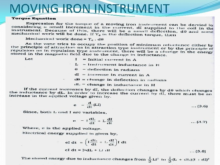 MOVING IRON INSTRUMENT 