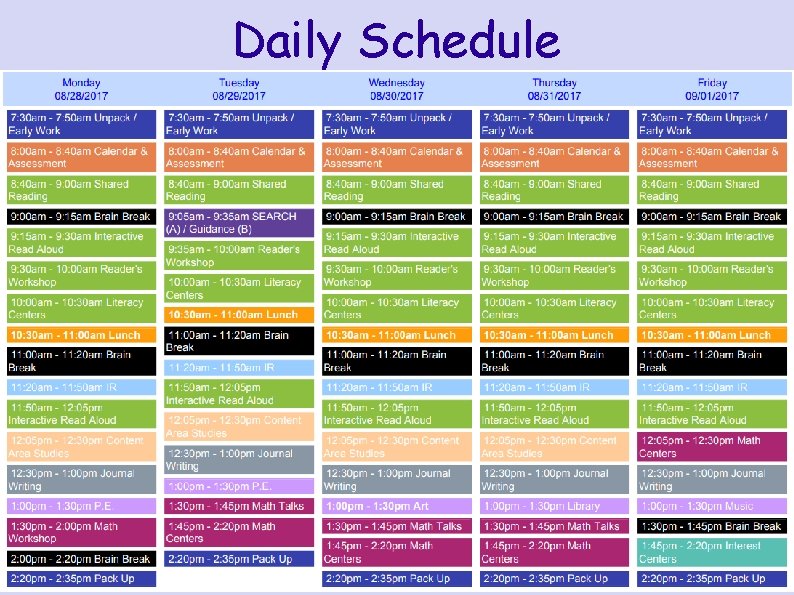 Daily Schedule 5 