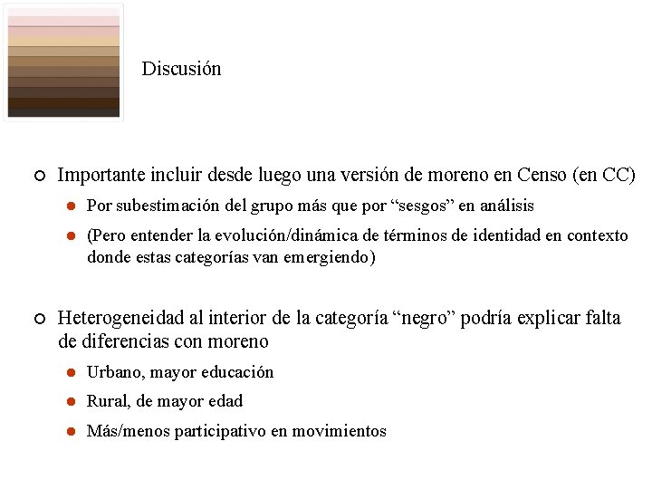 Discusión ¢ ¢ Importante incluir desde luego una versión de moreno en Censo (en