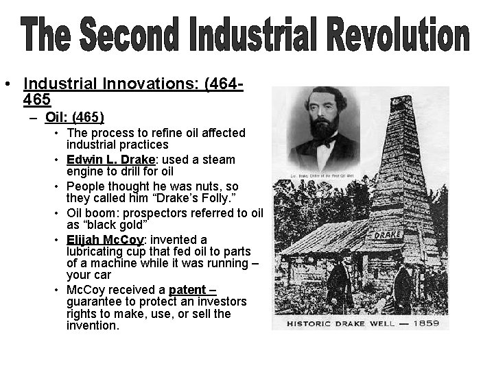  • Industrial Innovations: (464465 – Oil: (465) • The process to refine oil
