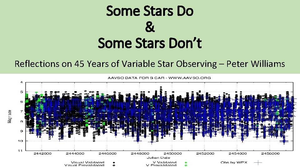 Some Stars Do & Some Stars Don’t Reflections on 45 Years of Variable Star