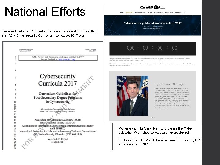 National Efforts Towson faculty on 11 member task-force involved in writing the first ACM National Efforts Towson faculty on 11 member task-force involved in writing the first ACM