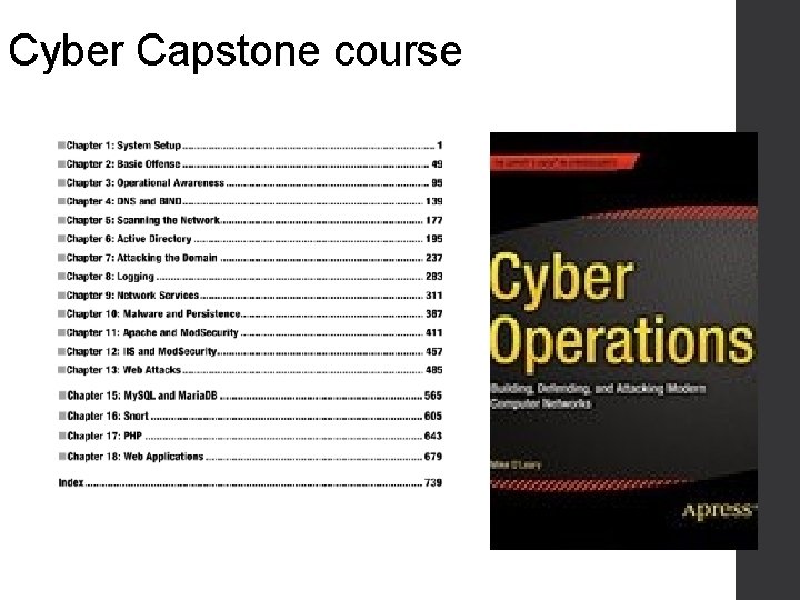 Cyber Capstone course Cyber Capstone course