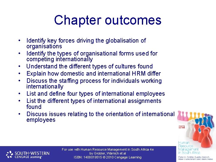 Chapter outcomes • Identify key forces driving the globalisation of organisations • Identify the