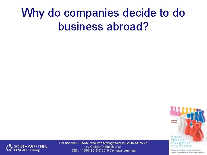 Why do companies decide to do business abroad? For use with Human Resource Management