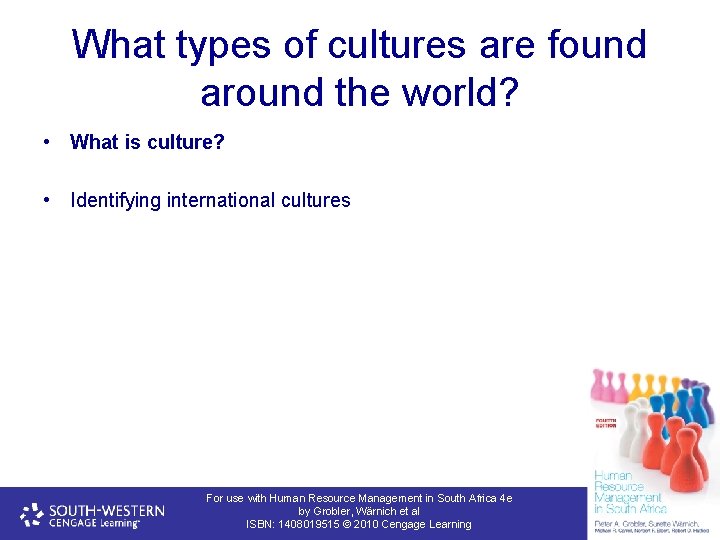 What types of cultures are found around the world? • What is culture? •