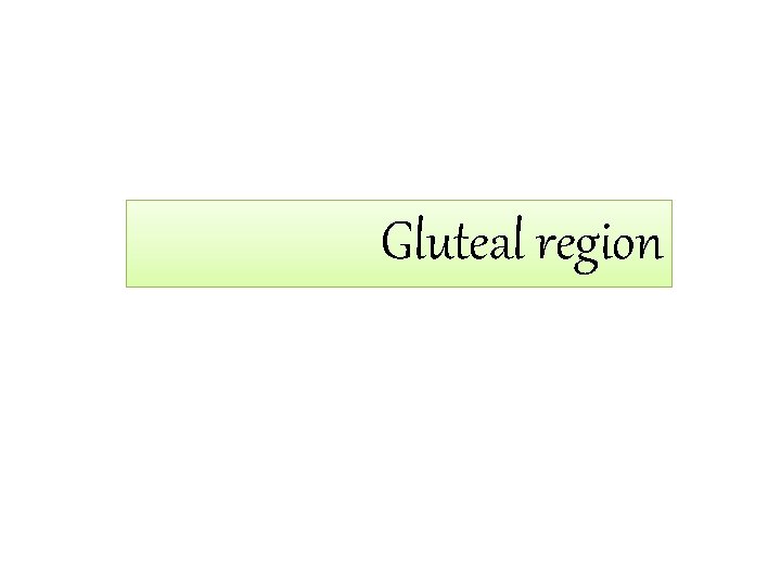Gluteal region 