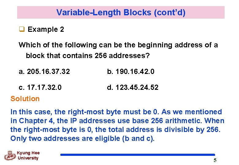 Variable-Length Blocks (cont’d) q Example 2 Which of the following can be the beginning