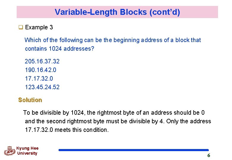Variable-Length Blocks (cont’d) q Example 3 Which of the following can be the beginning