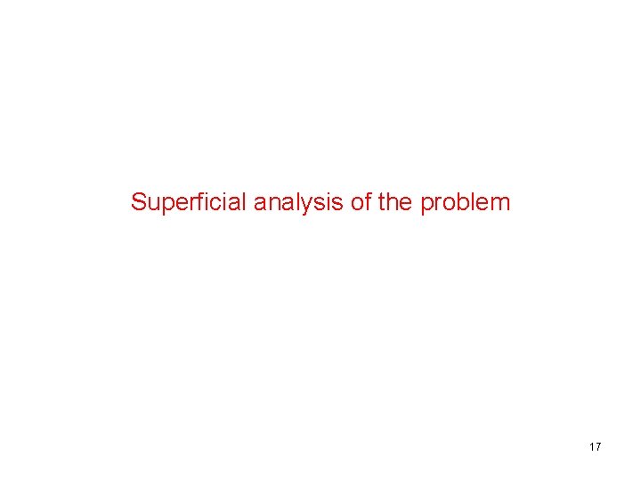 Superficial analysis of the problem 17 