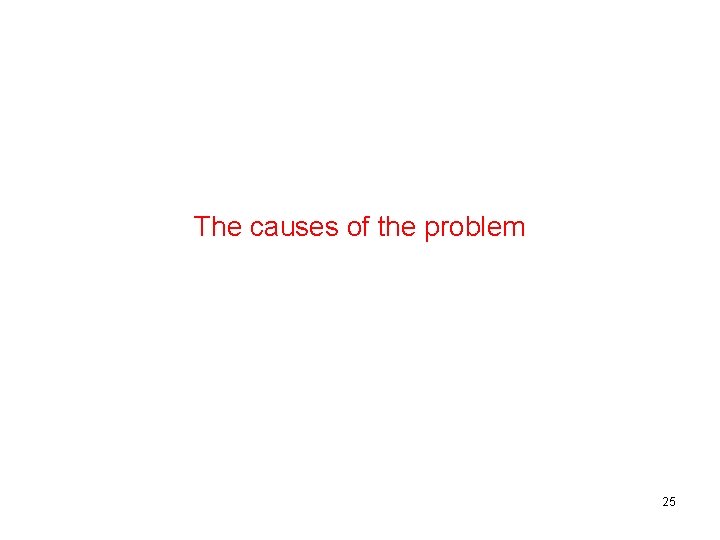 The causes of the problem 25 
