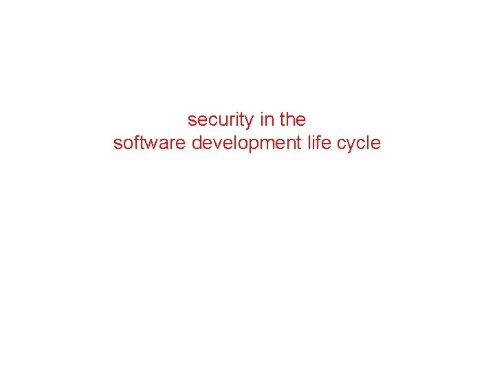 security in the software development life cycle 