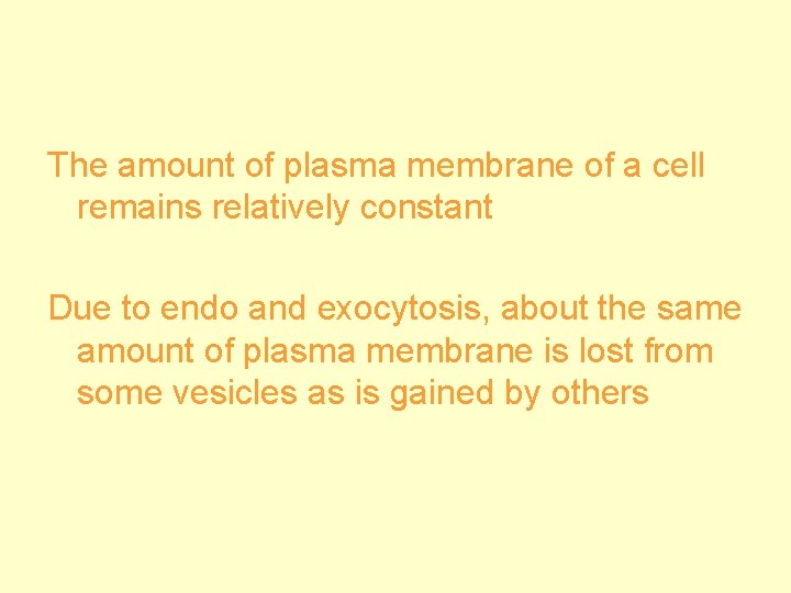 The amount of plasma membrane of a cell remains relatively constant Due to endo