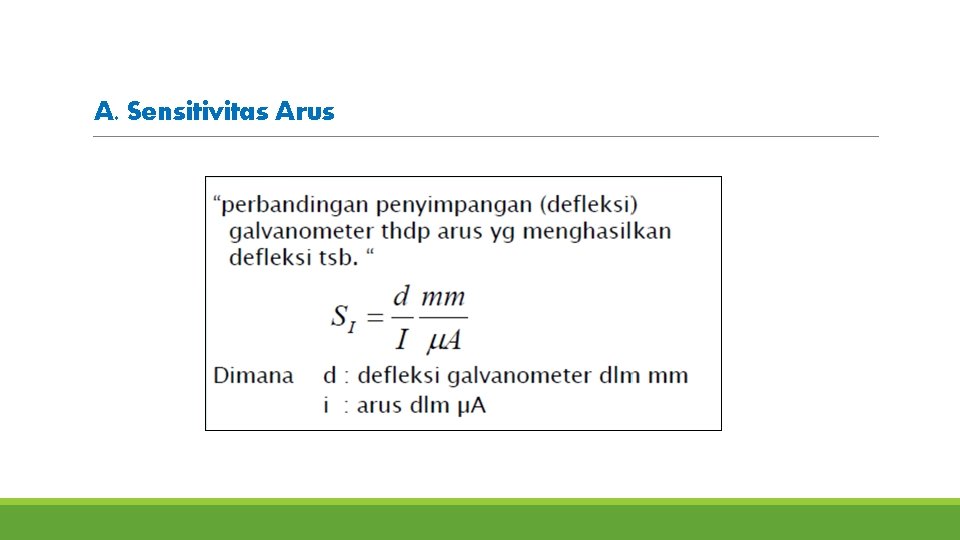 A. Sensitivitas Arus 