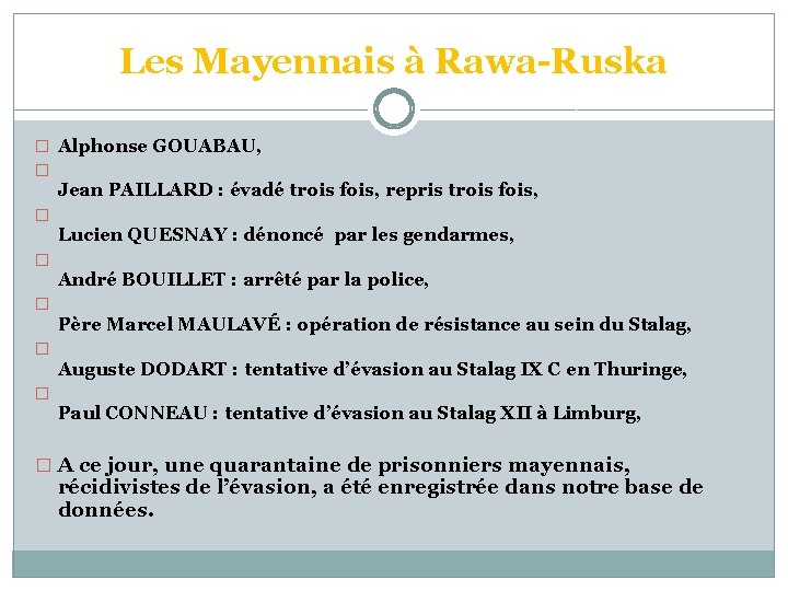 Les Mayennais à Rawa-Ruska � Alphonse GOUABAU, � Jean PAILLARD : évadé trois fois,