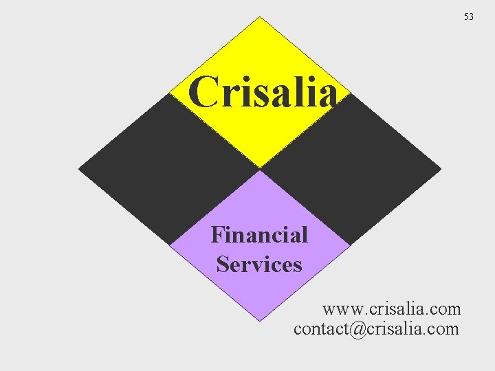 53 Crisalia Financial Services www. crisalia. com contact@crisalia. com 