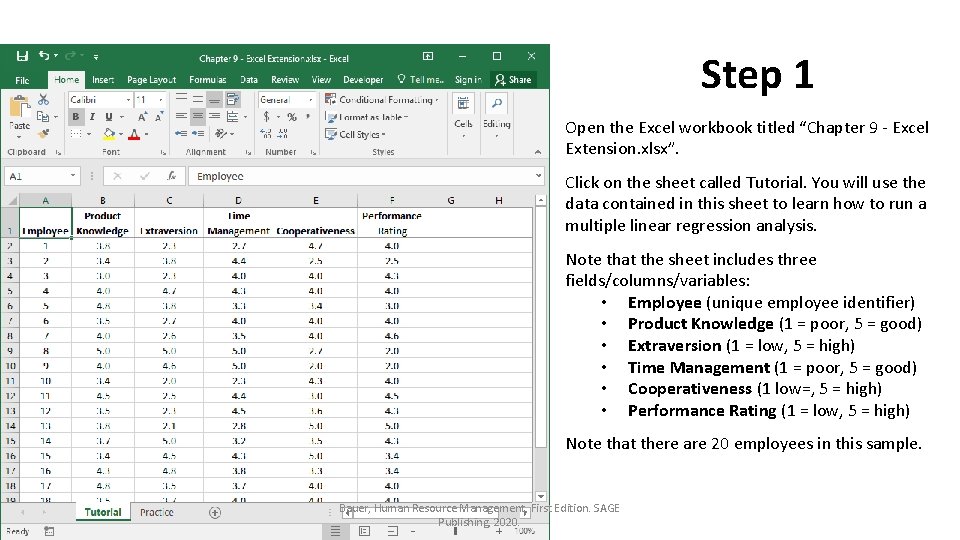 Step 1 Open the Excel workbook titled “Chapter 9 - Excel Extension. xlsx”. Click
