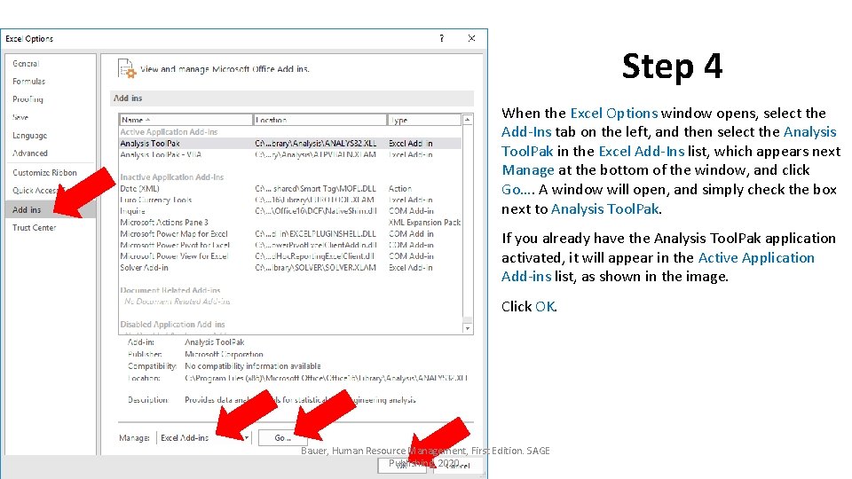 Step 4 When the Excel Options window opens, select the Add-Ins tab on the