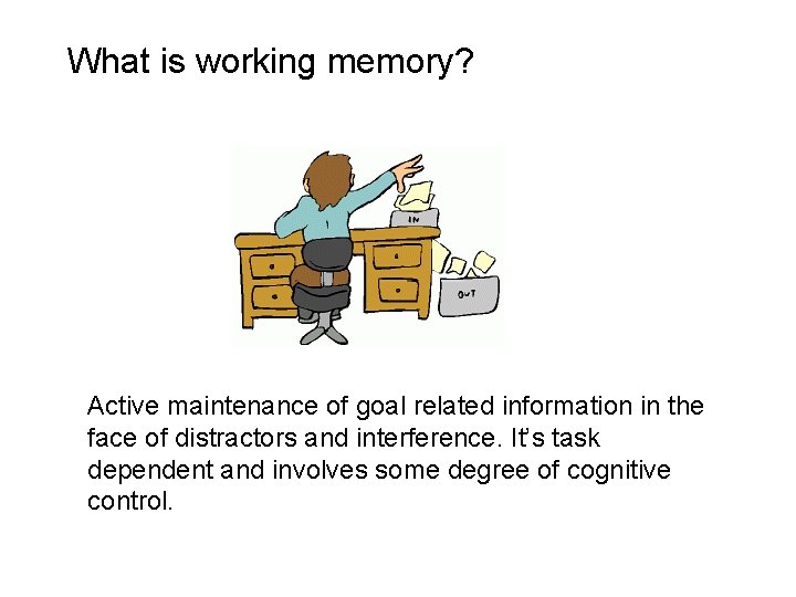 What is working memory? Active maintenance of goal related information in the face of