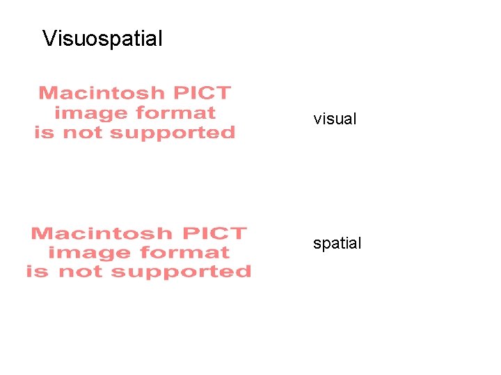 Visuospatial visual spatial 