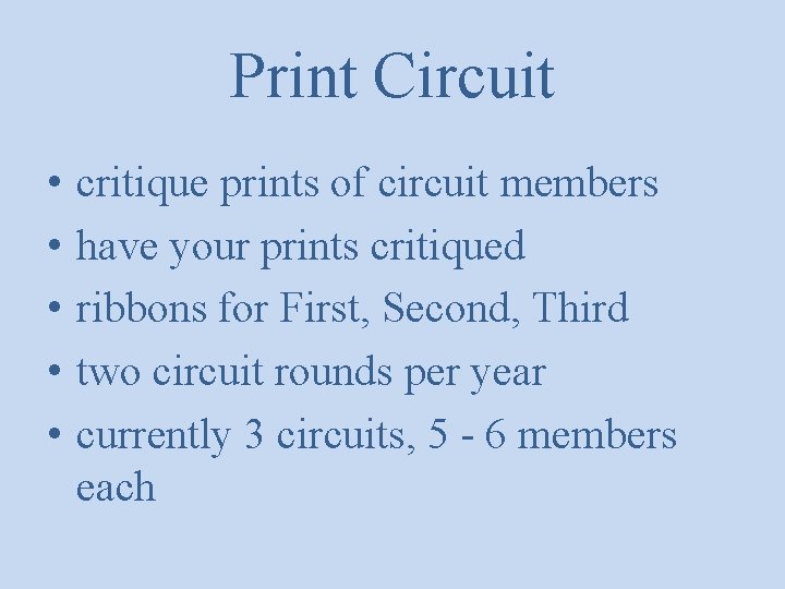 Print Circuit • • • critique prints of circuit members have your prints critiqued