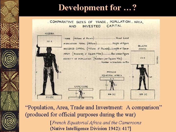 Development for …? “Population, Area, Trade and Investment: A comparison” (produced for official purposes