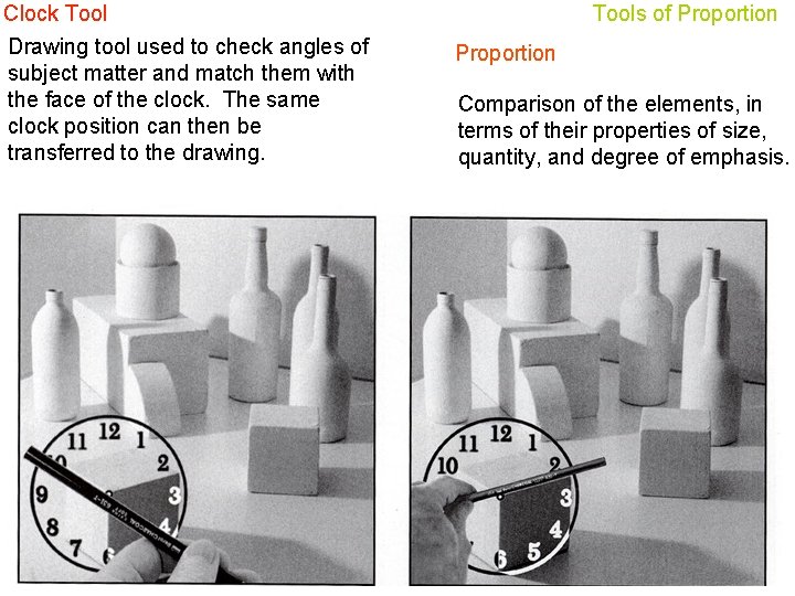 Clock Tool Drawing tool used to check angles of subject matter and match them
