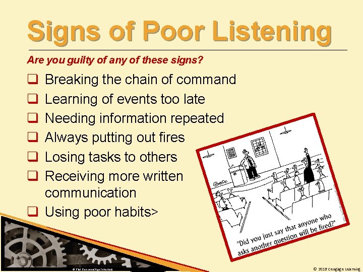 Signs of Poor Listening Are you guilty of any of these signs? q q