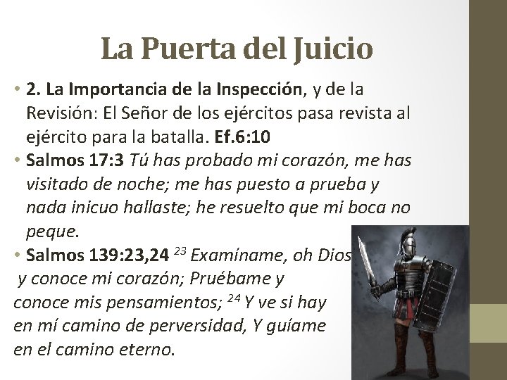 La Puerta del Juicio • 2. La Importancia de la Inspección, y de la