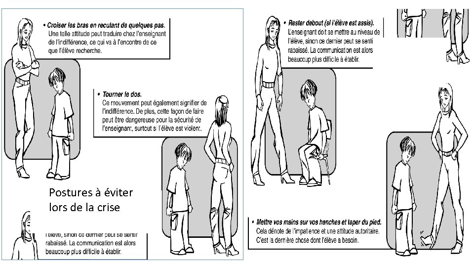 Postures à éviter lors de la crise 