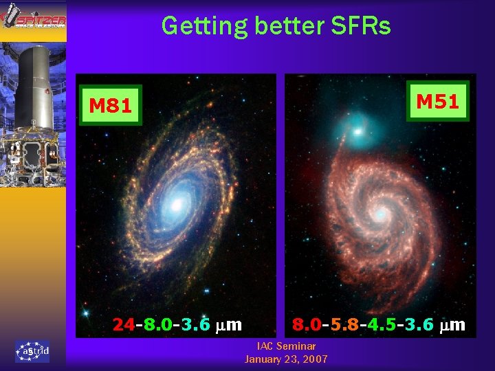 Getting better SFRs M 51 M 81 24 -8. 0 -3. 6 mm 8.