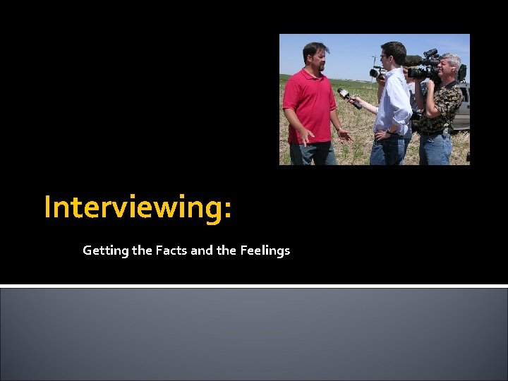 Interviewing: Getting the Facts and the Feelings 