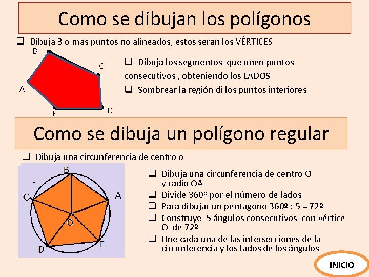 Como se dibujan los polígonos q Dibuja 3 o más puntos no alineados, estos Como se dibujan los polígonos q Dibuja 3 o más puntos no alineados, estos