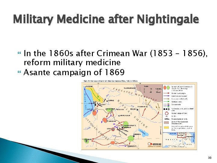 Military Medicine after Nightingale In the 1860 s after Crimean War (1853 – 1856),