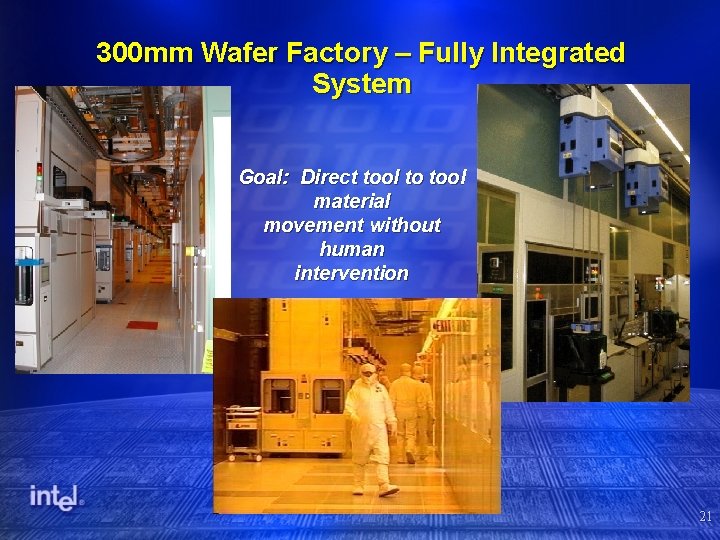 300 mm Wafer Factory – Fully Integrated System Goal: Direct tool to tool material