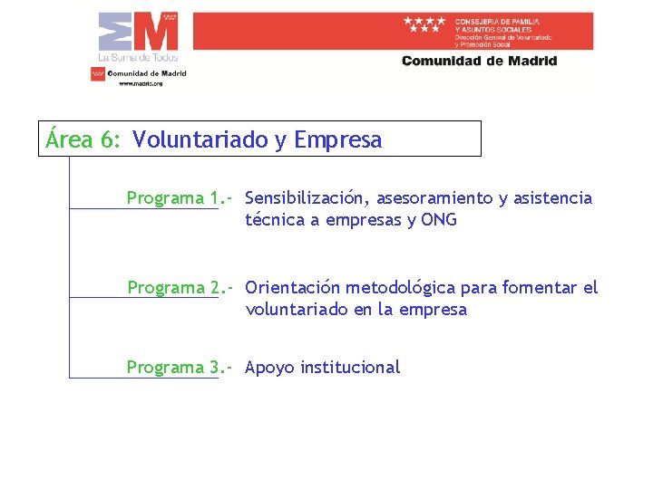 Área 6: Voluntariado y Empresa Programa 1. - Sensibilización, asesoramiento y asistencia técnica a