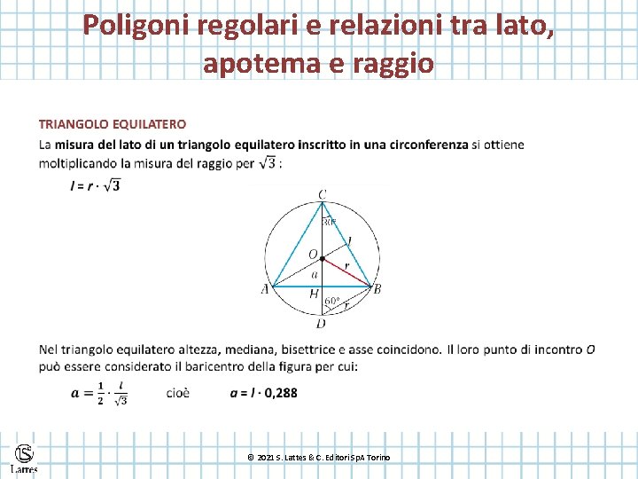 Poligoni regolari e relazioni tra lato, apotema e raggio © 2021 S. Lattes &