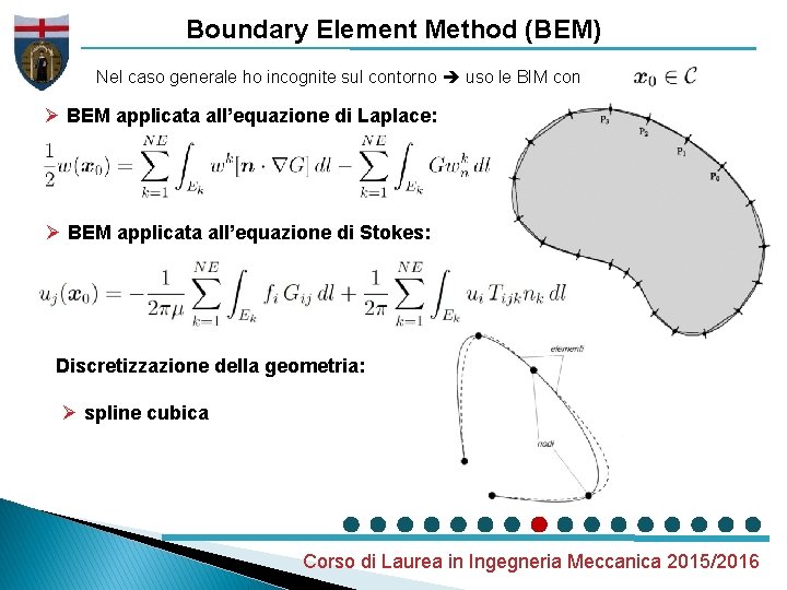 Boundary Element Method (BEM) Nel caso generale ho incognite sul contorno uso le BIM