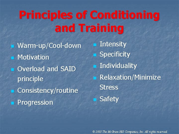 Chapter 4 Preventing Injuries Through Fitness Training 2005