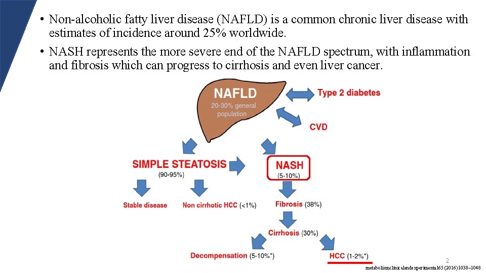  • Non-alcoholic fatty liver disease (NAFLD) is a common chronic liver disease with