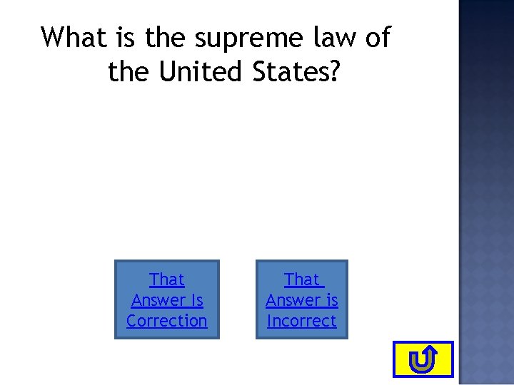 What is the supreme law of the United States? That Answer Is Correction That
