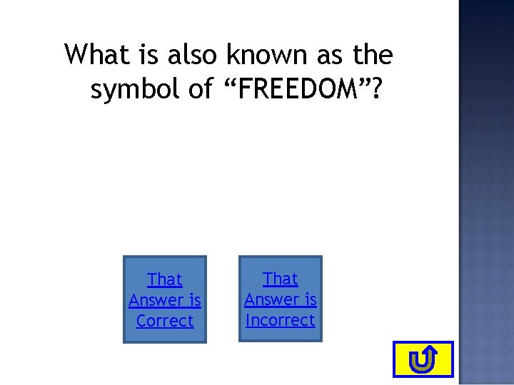 What is also known as the symbol of “FREEDOM”? That Answer is Correct That